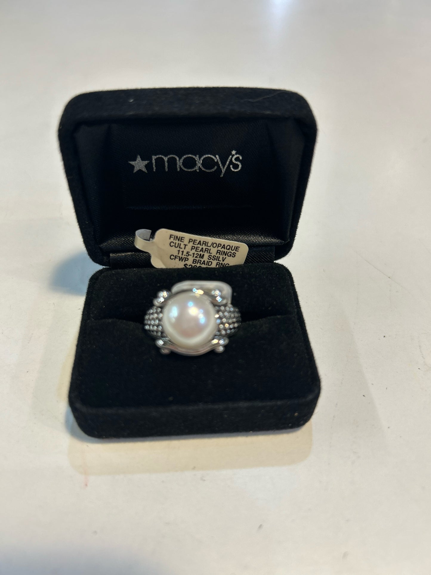Fine Cult Pearl Sterling Silver Braided Ring