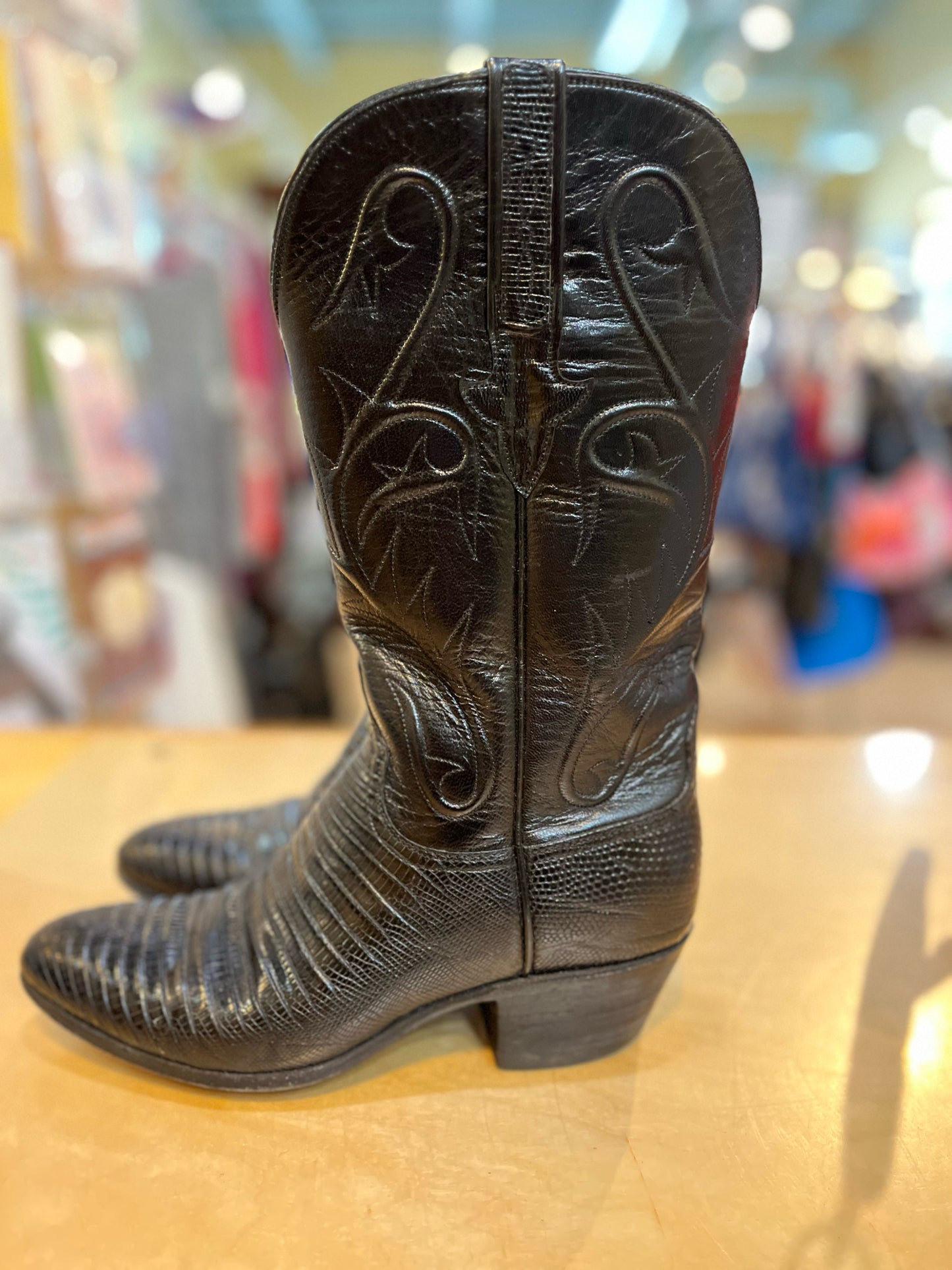 Luchese Black Lizard Boots