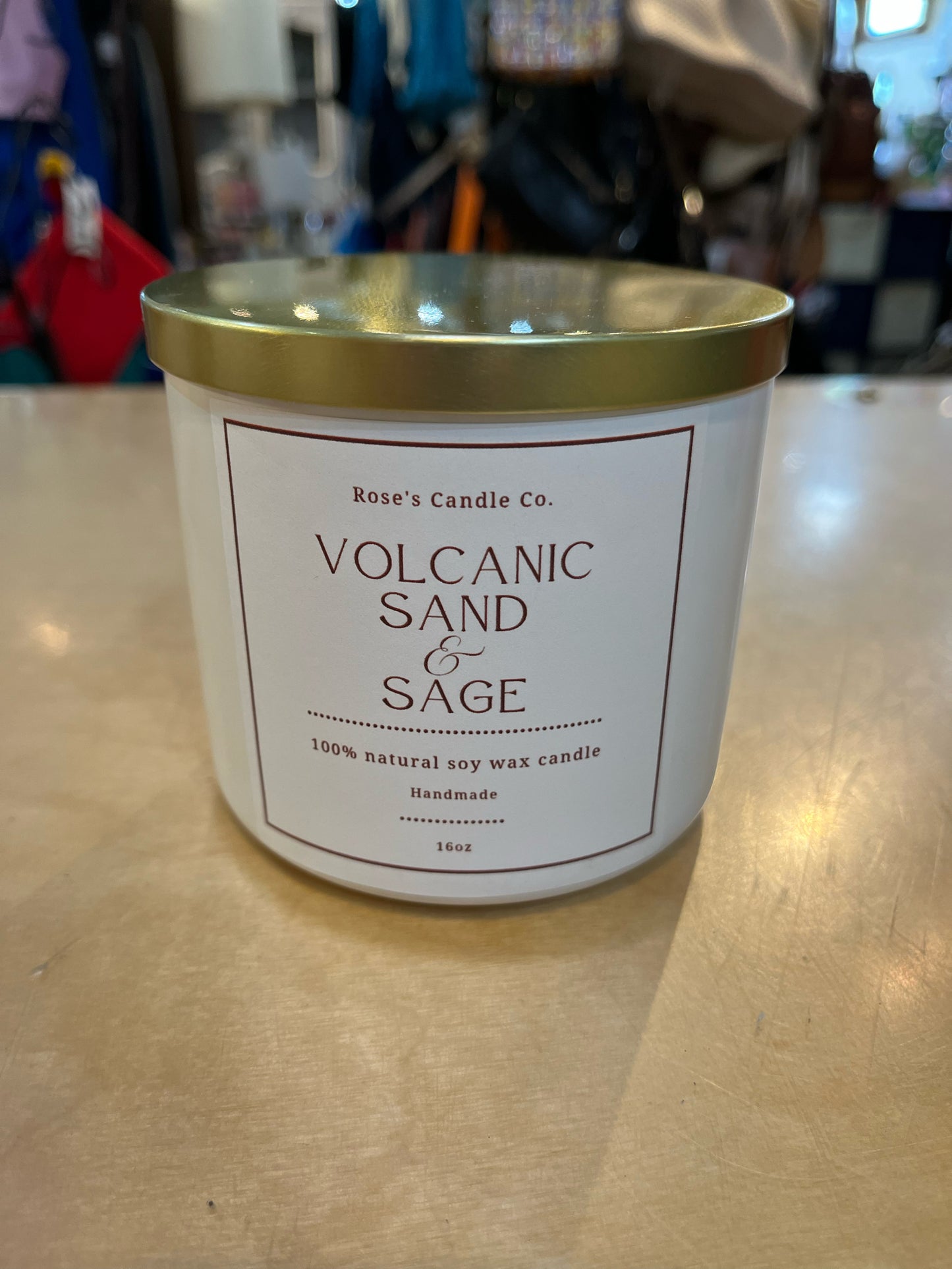 Rose's Candle Co. "Volcanic Sand & Sage" Soy Wax Candle
