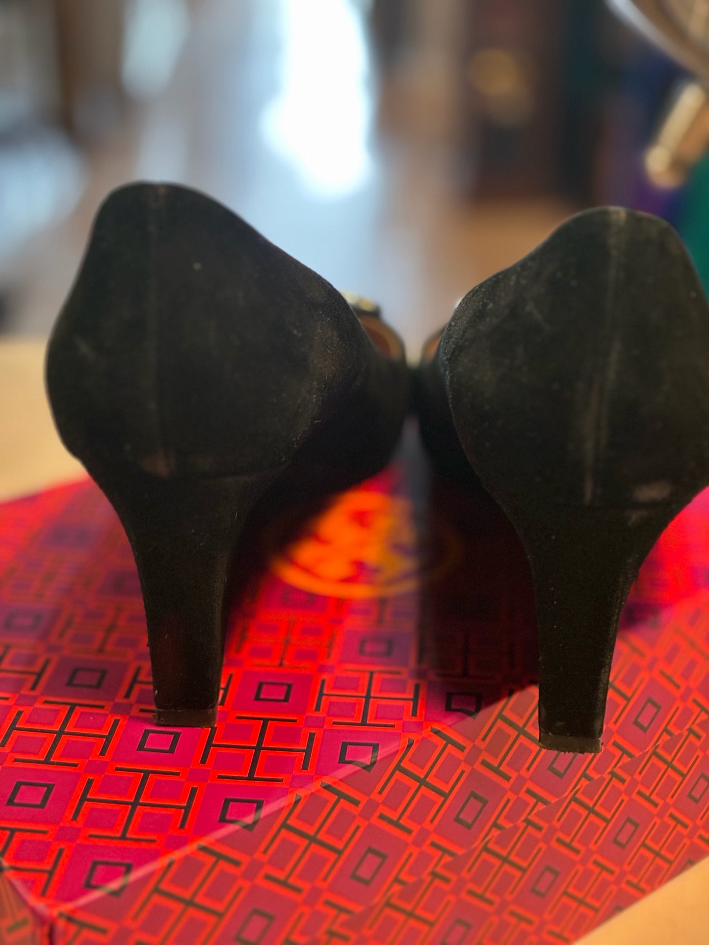 Tory Burch Closed Toe Suede Leather Wedge