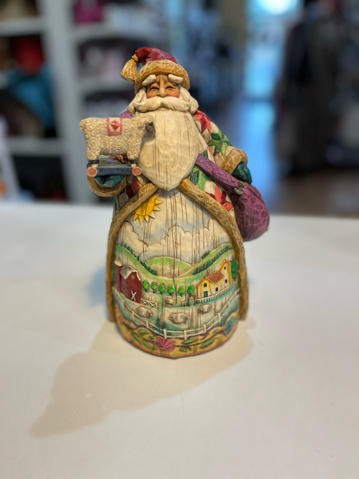 Jim Shore "o'er the fields we go" Tall Santa, w/ box