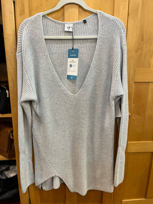CAbi Deep V Gray Pullover NWT