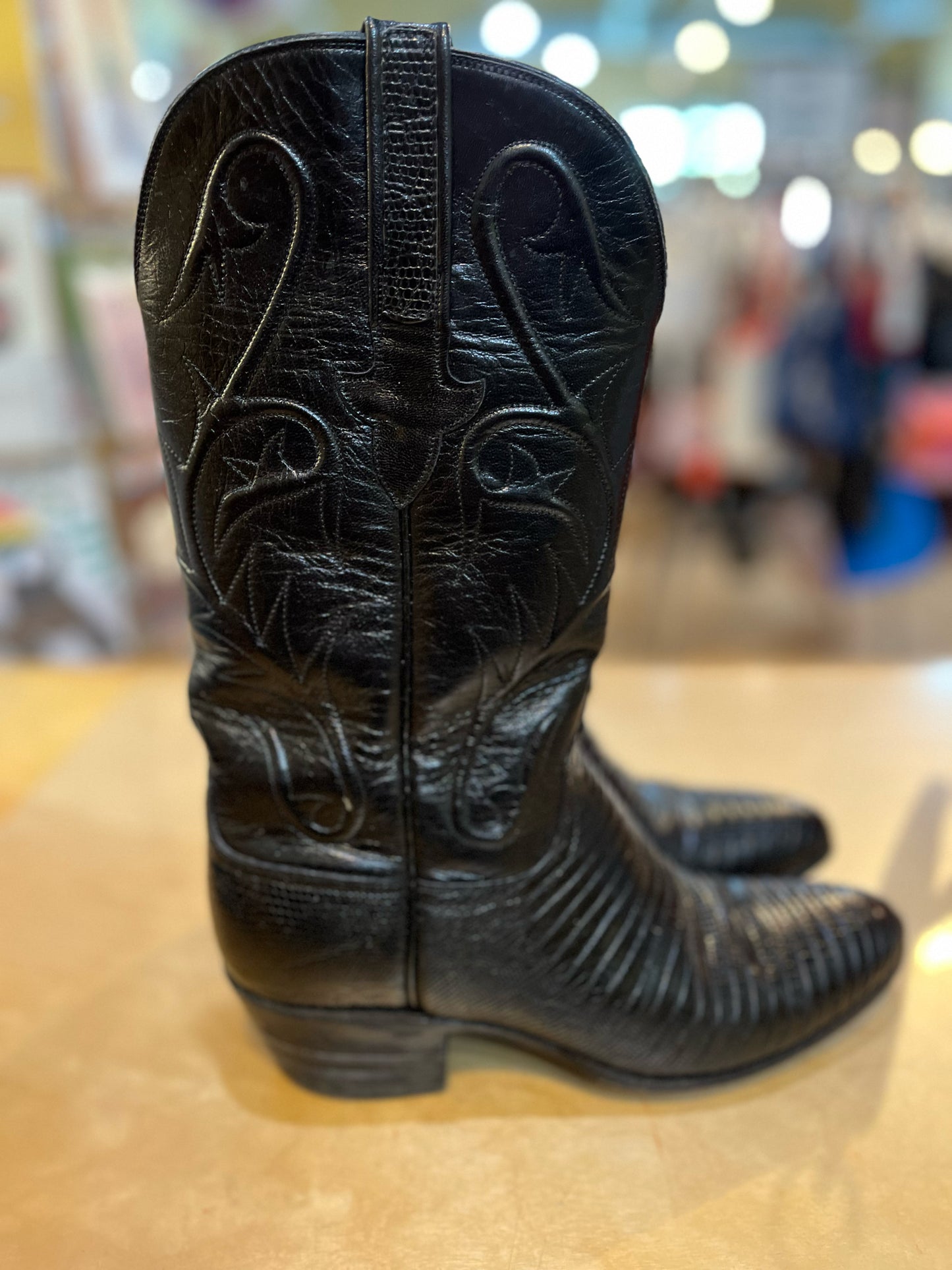 Luchese Black Lizard Boots