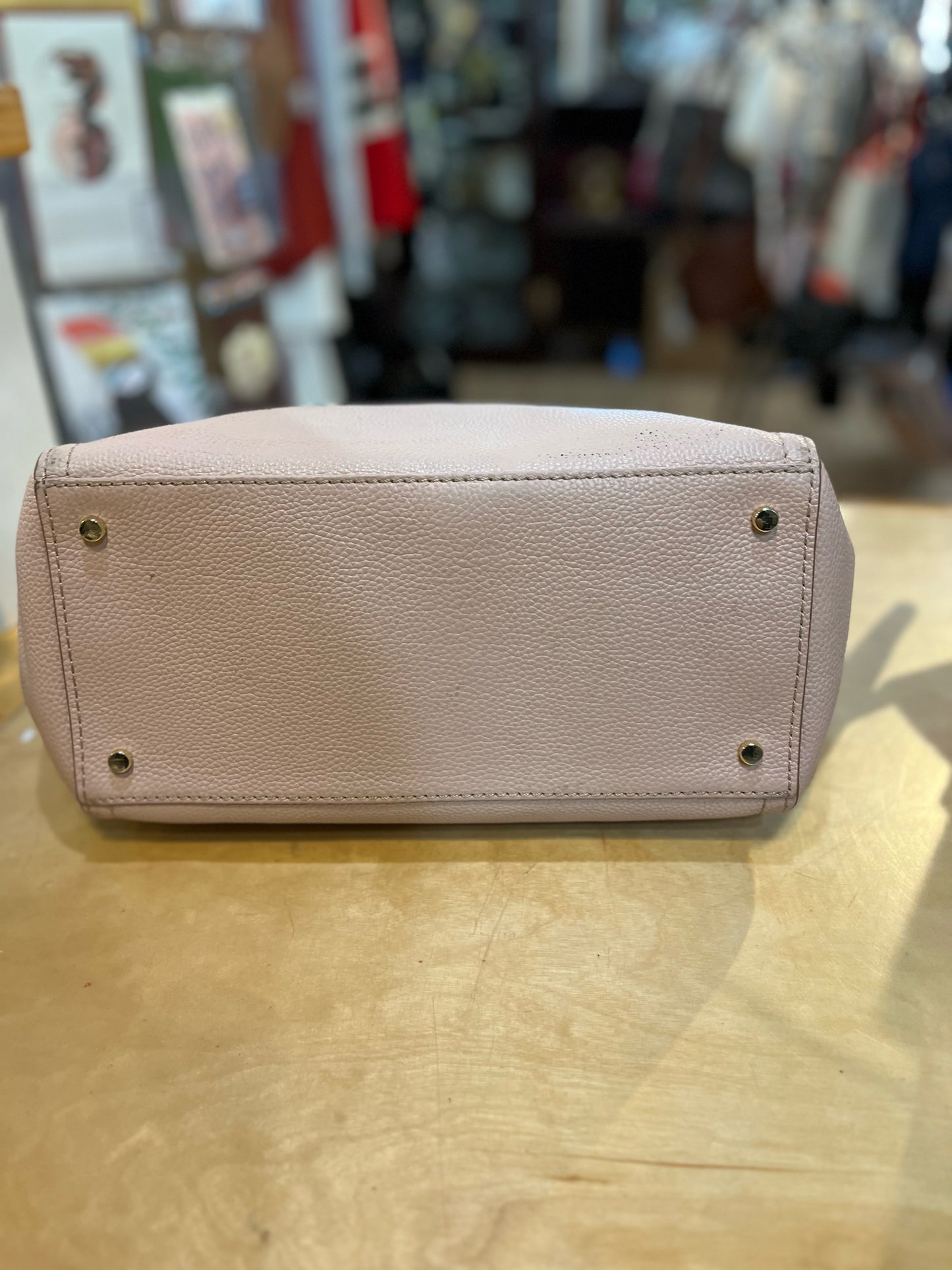 Kate Spade Pink Pebble Leather “Orchard Street Maya” Handbag