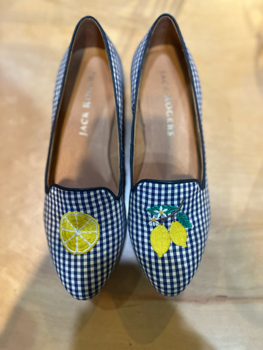 Jack Rogers Blue Gingham & Lemons Loafers