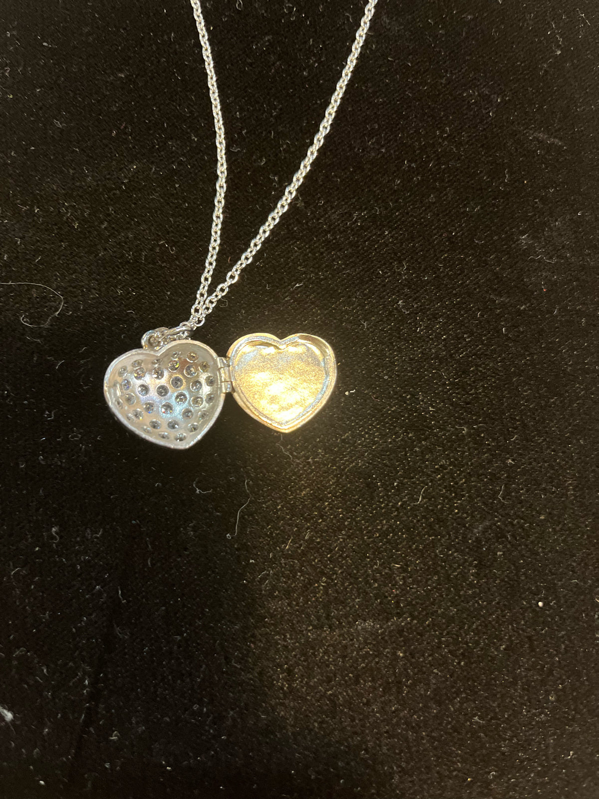 Pave Heart Locket Necklace
