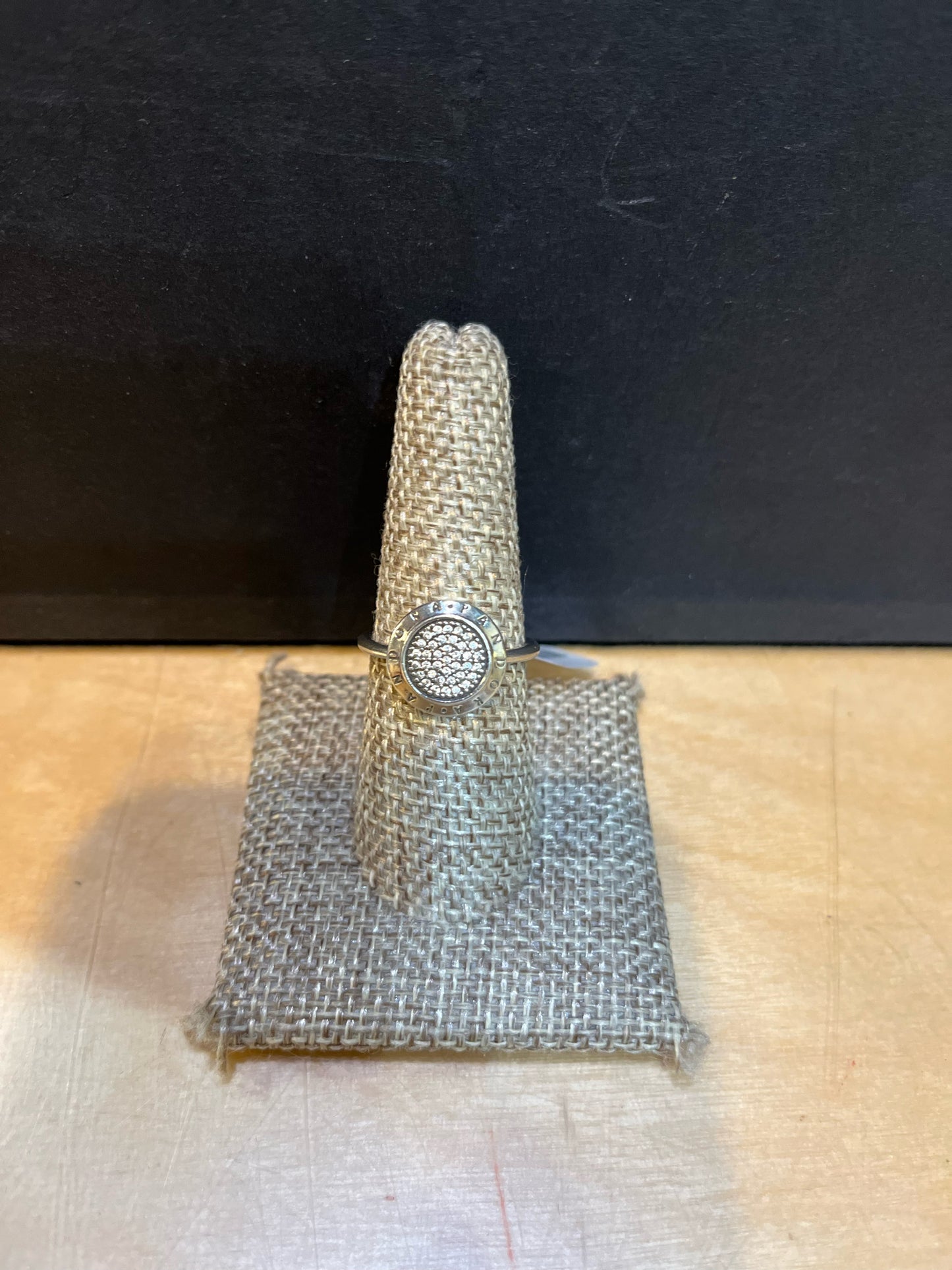 Pandora Sterling Silver Signature Sparkling Logo Pave Ring