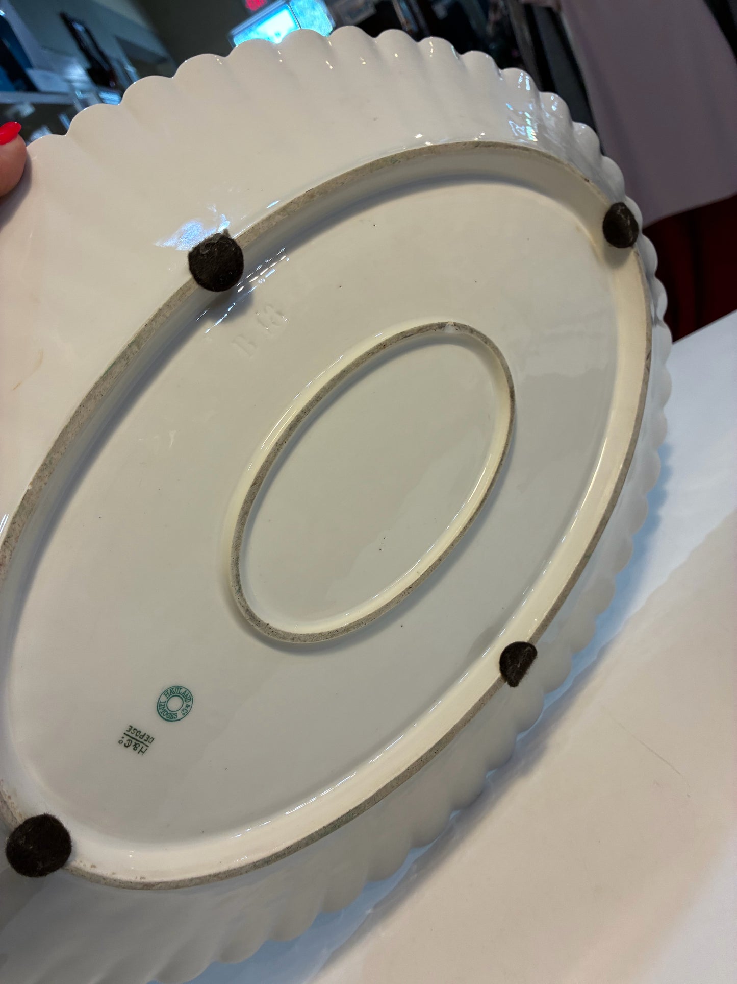 Limoges Large Oval Cherry Blossoms Platter