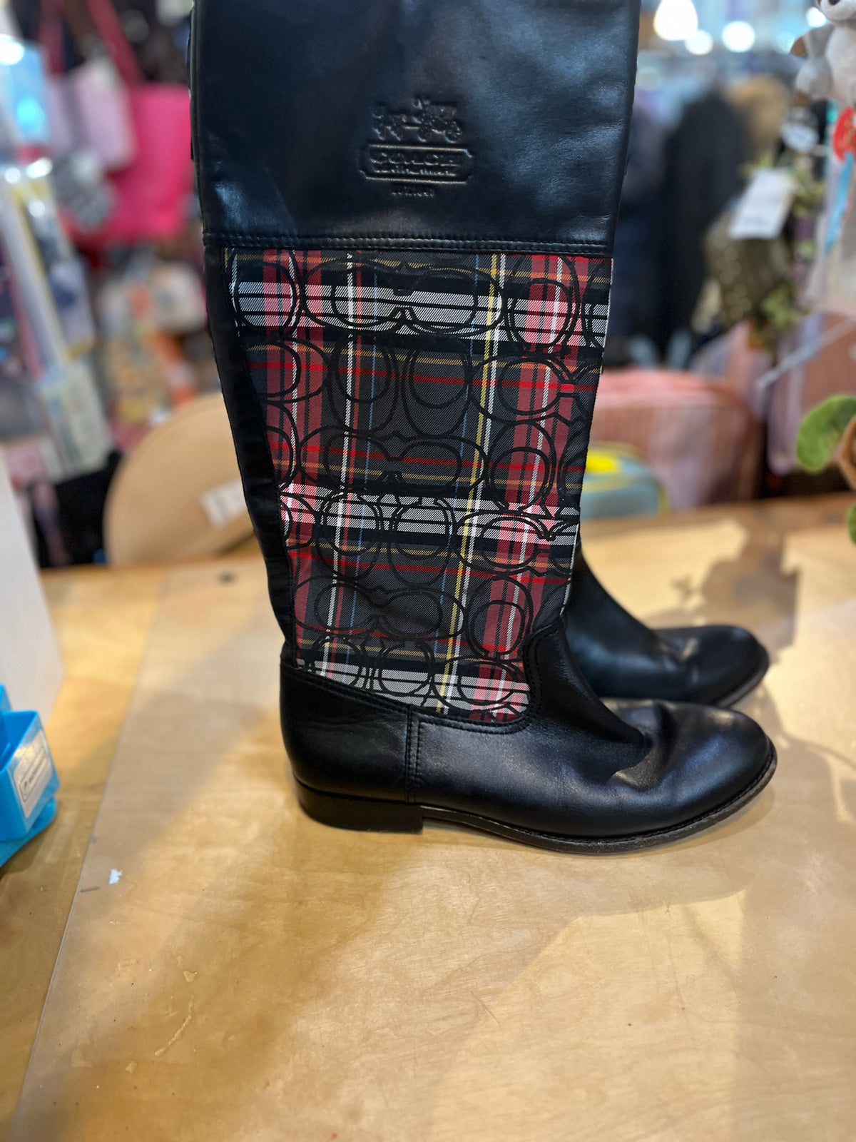 Coach Tartan Plaid "Chrissi" Boots