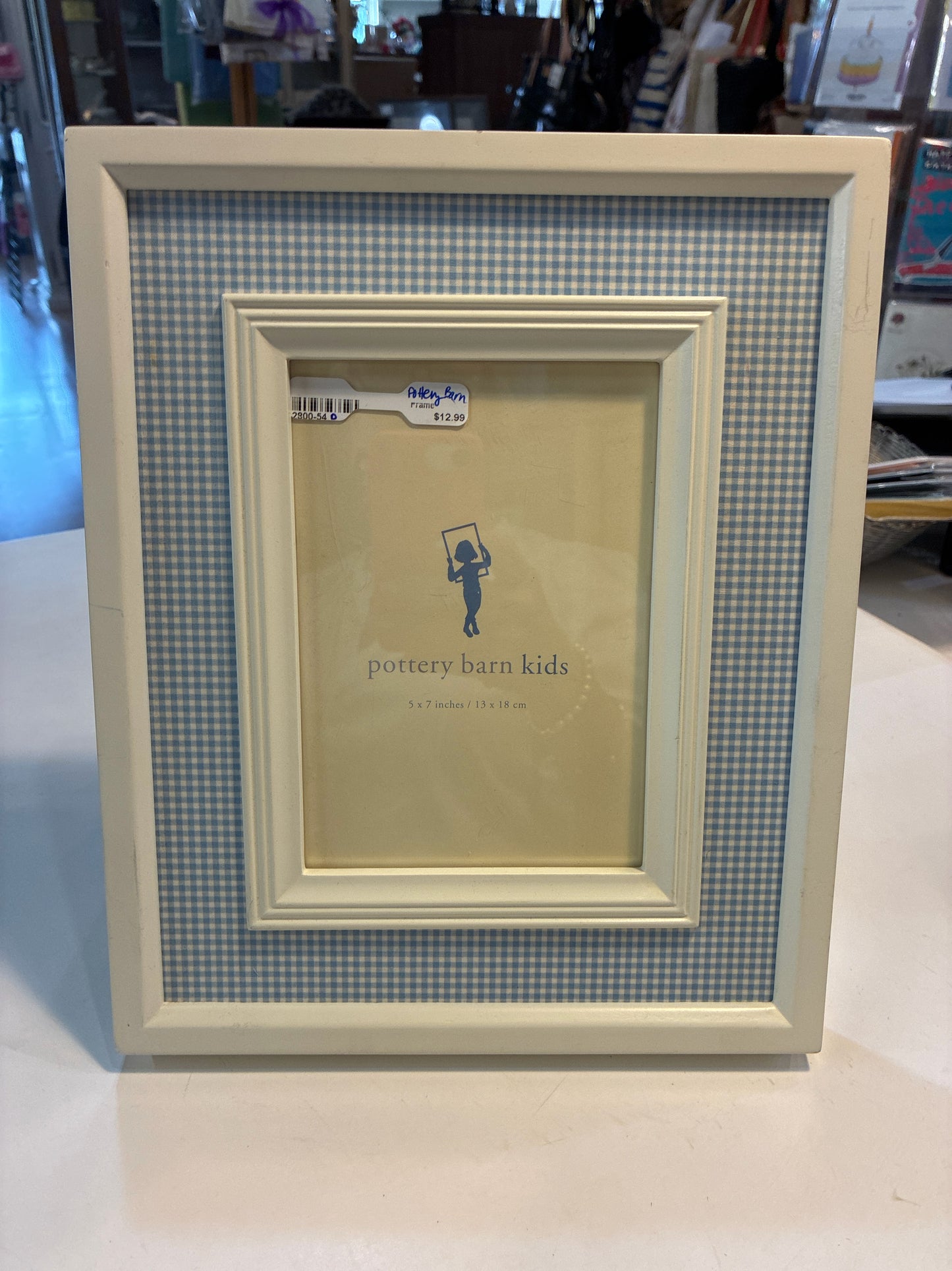 Pottery Barn Blue Gingham Frame