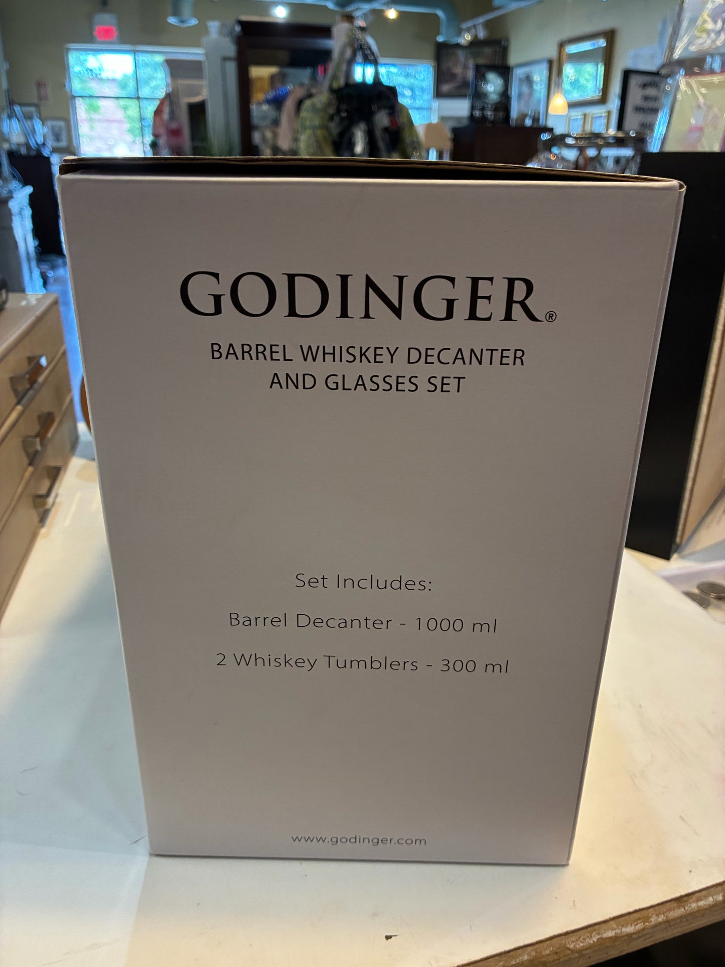 Godinger Barrel Whiskey Decanter & Glasses Set