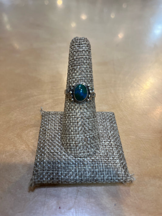Sterling Silver and Teal Stone Ring