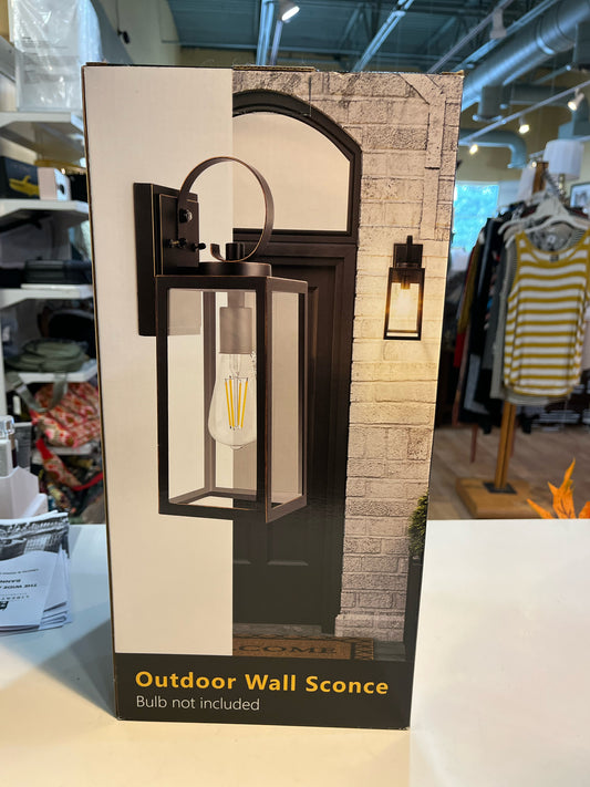 NIB Black Aluminum Outdoor Wall Sconce