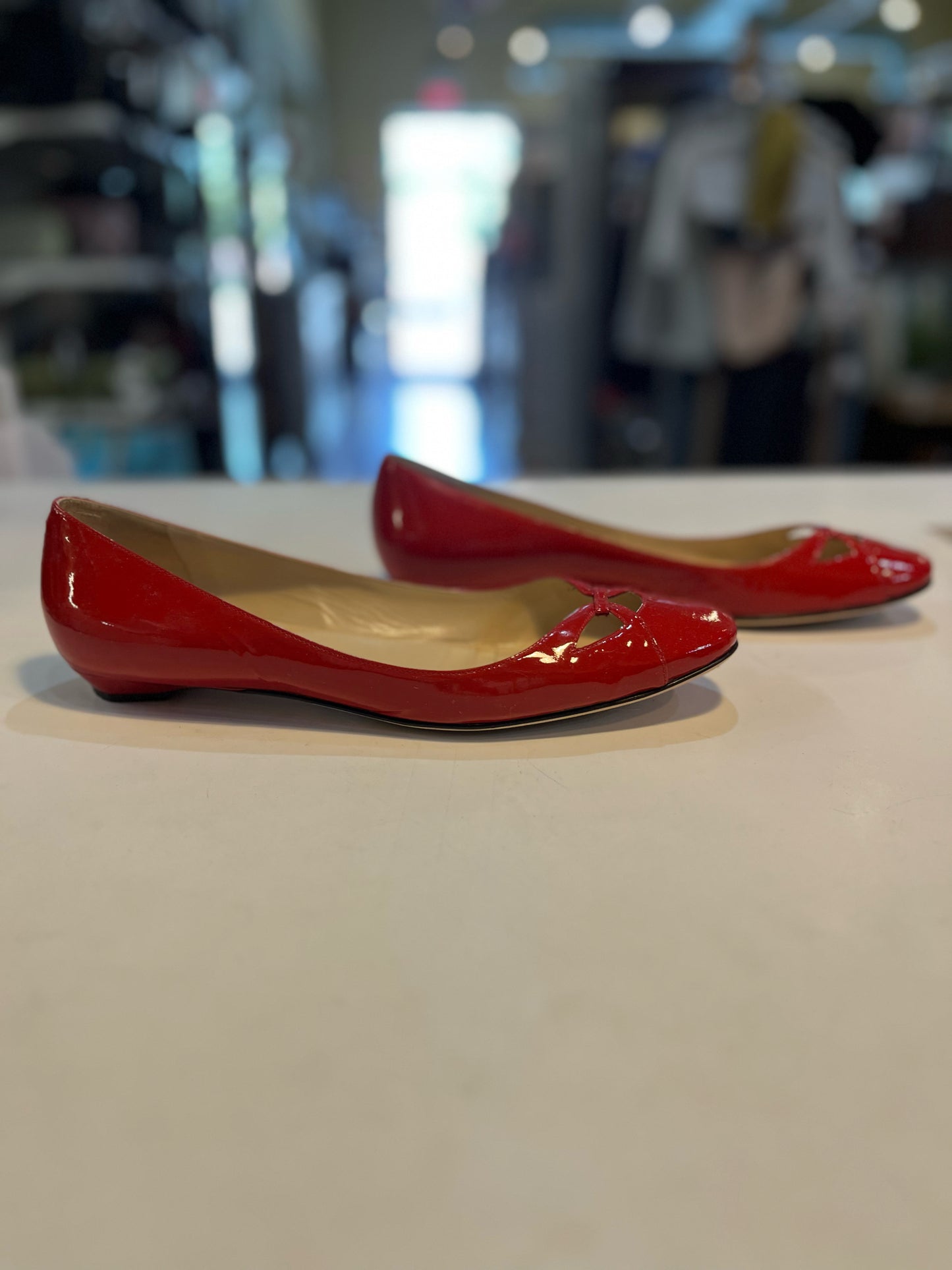 Jimmy Choo Red "London Glossy" Flats