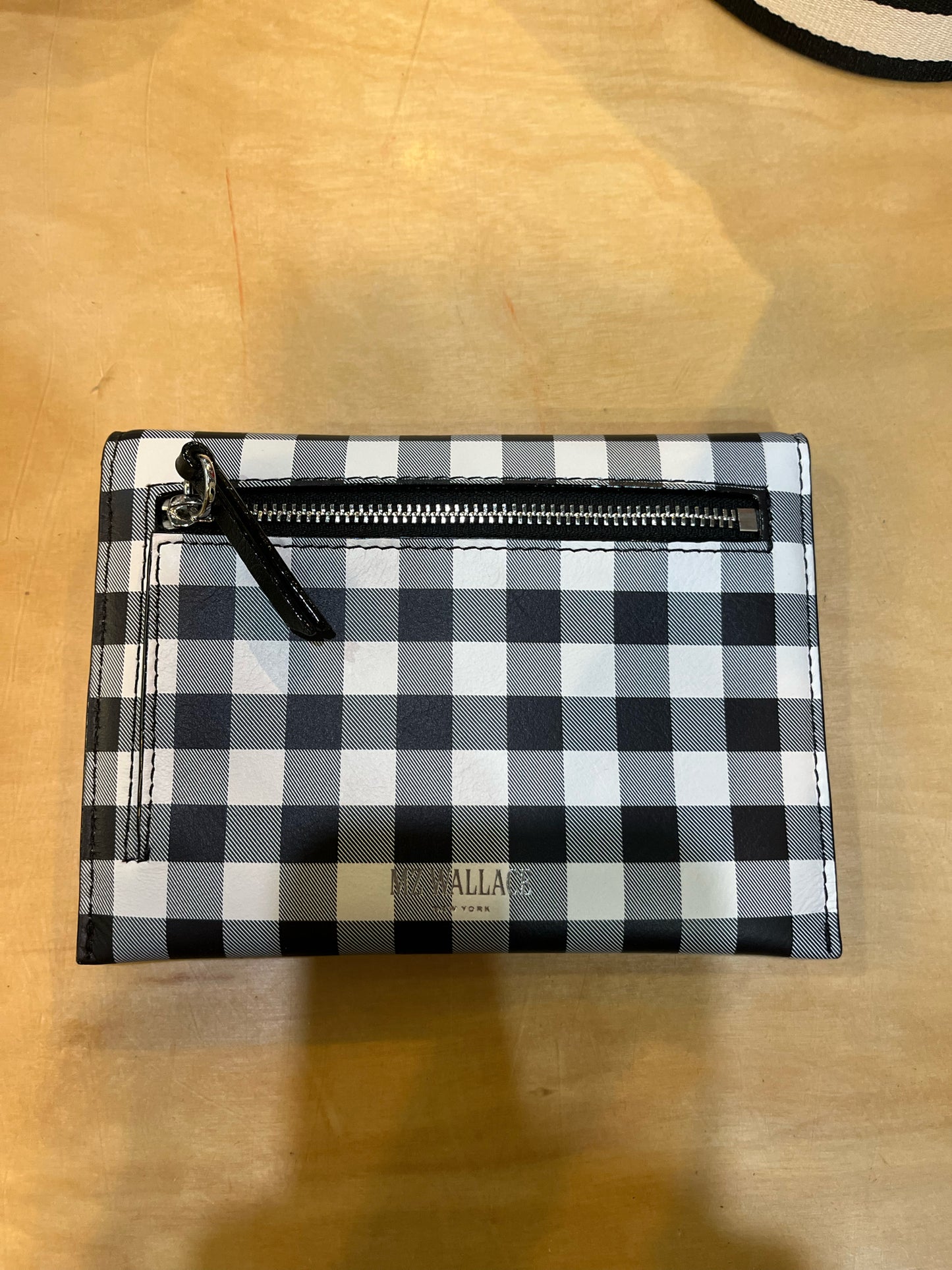 MZ Wallace Greta Black Gingham Card Wallet