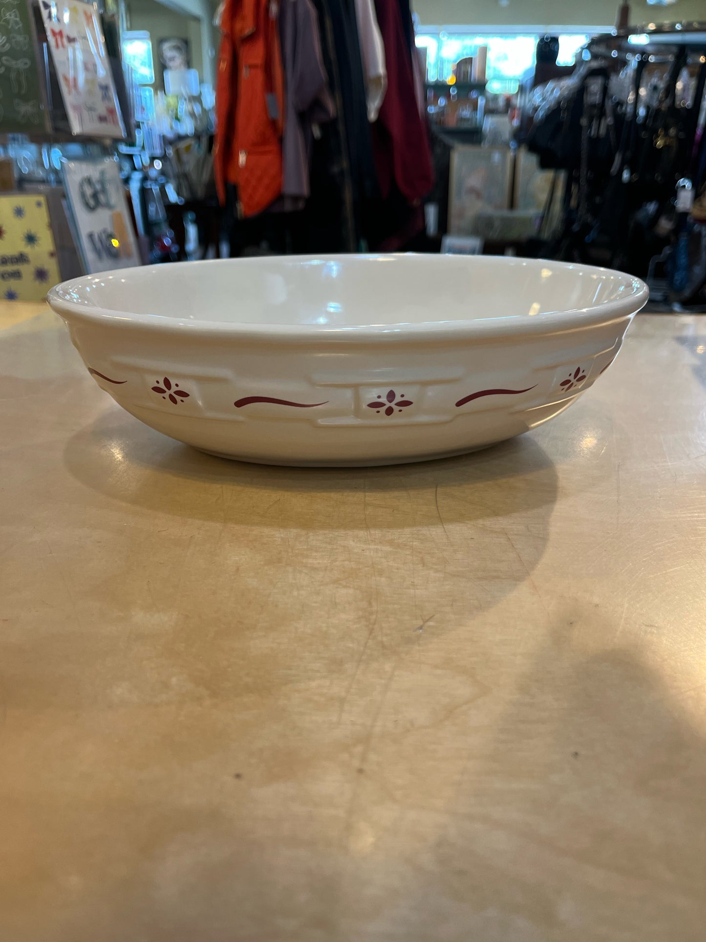 Longaberger Pottery Woven Traditions Heritage Oval Vegetable Bowl