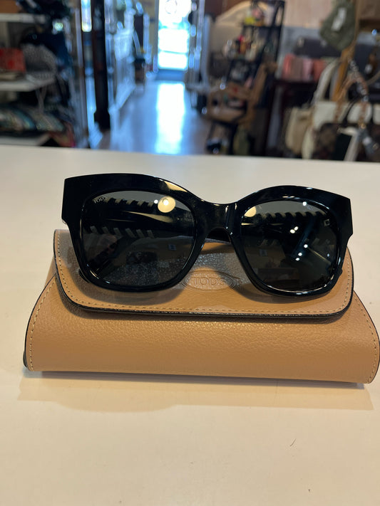 TOD's "Wayfarer" Black Sunglasses