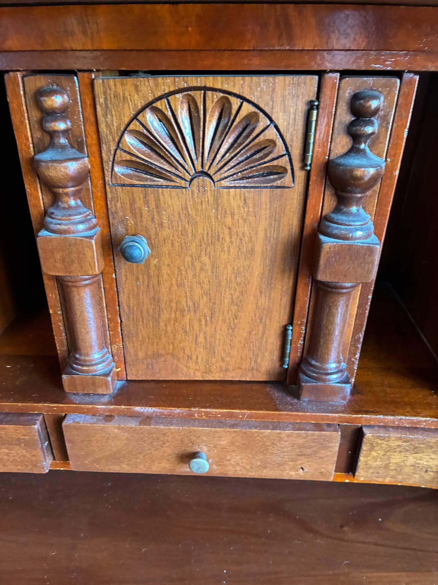 Illinois Cabinet Brown Secretary Desk
