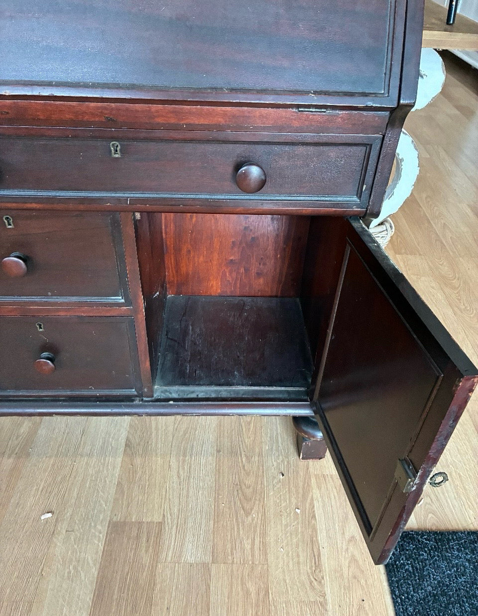 Vintage Secretary with Shelves, Doors, Drawers & Keys