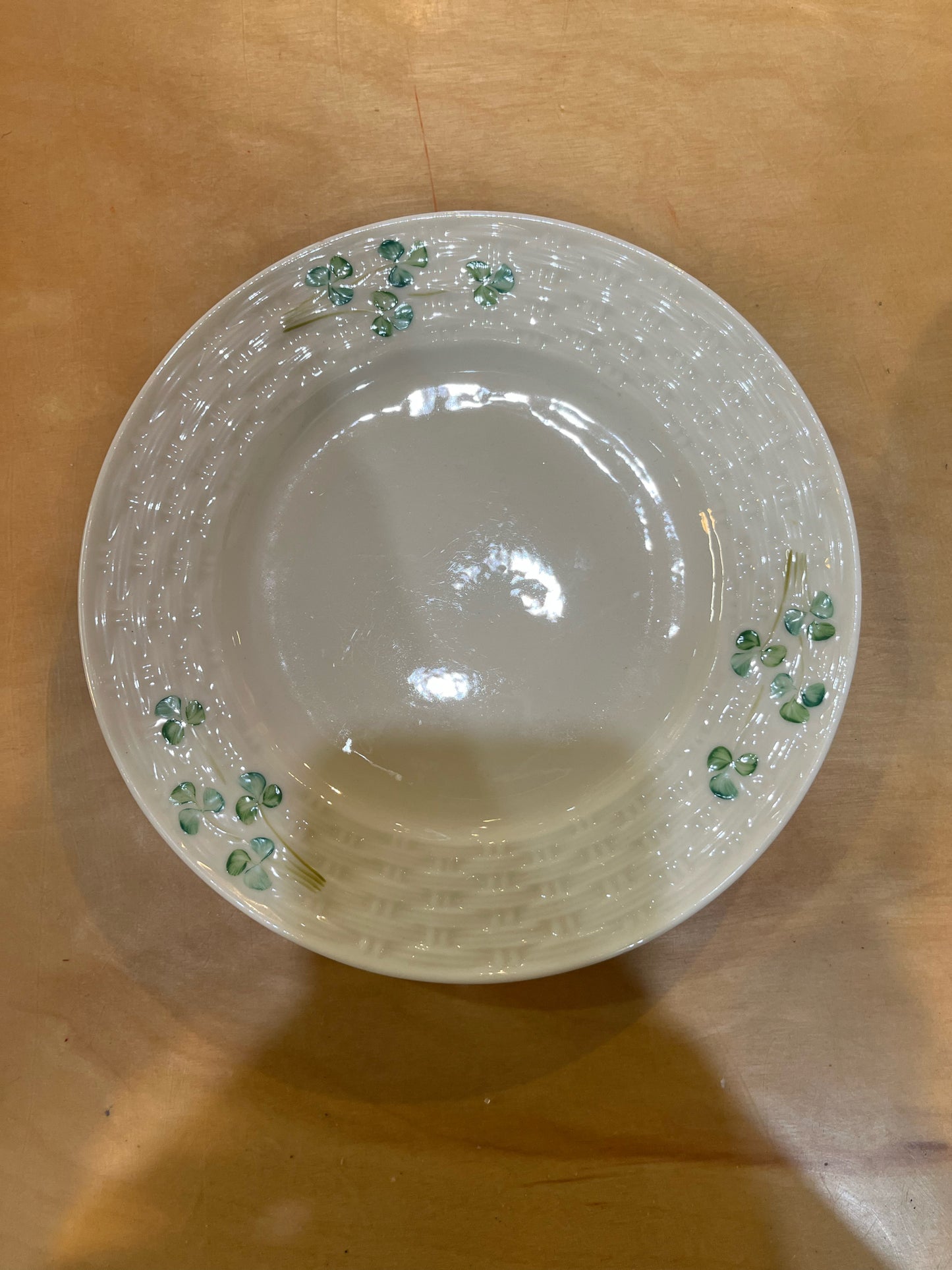 Beleek Shamrock & Basketweave Plate