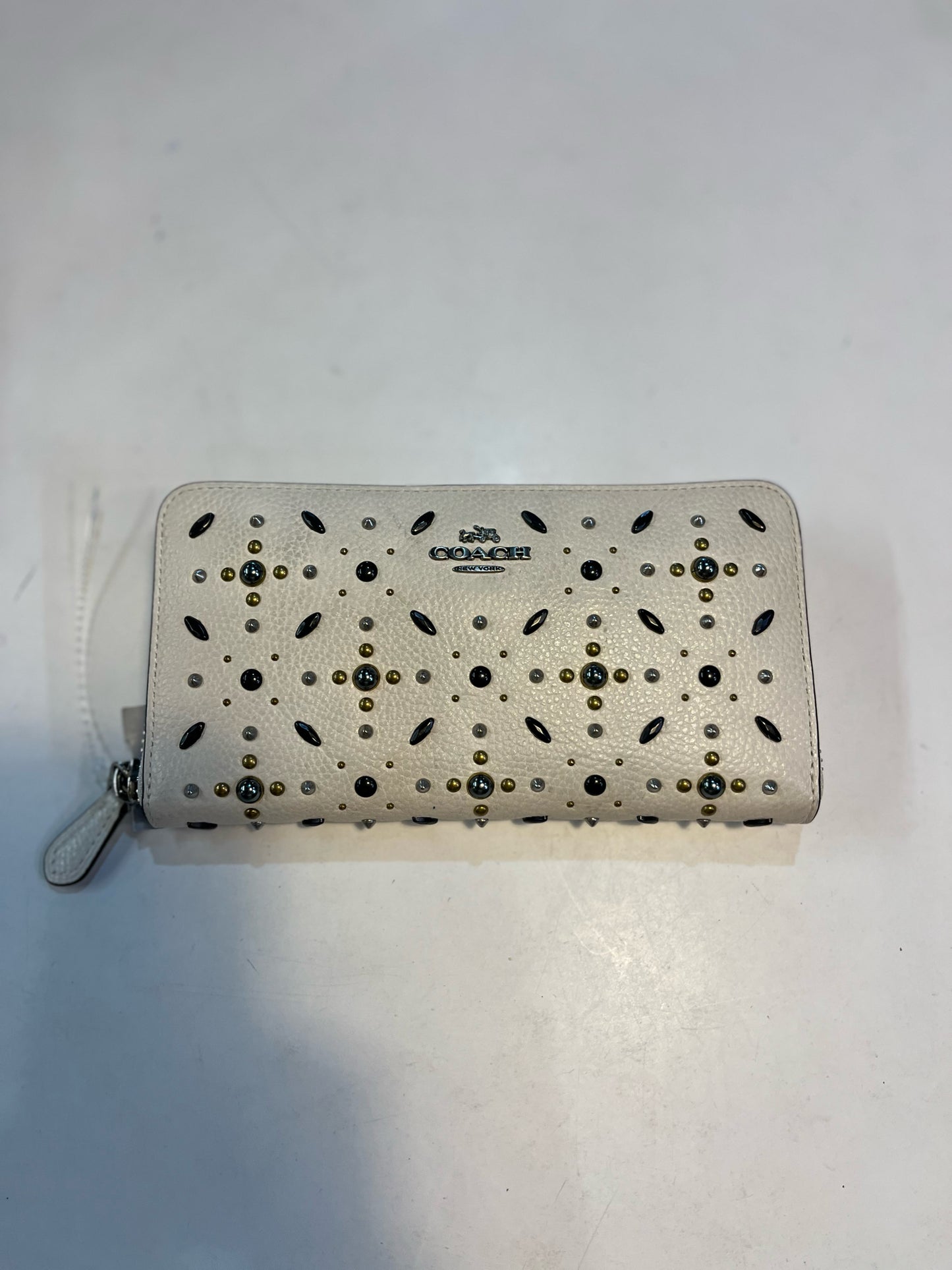Coach White Studded Wallet