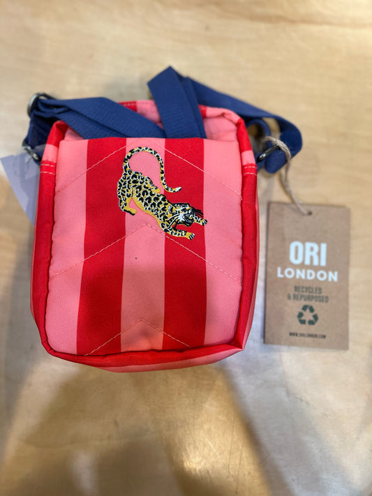 NWT Ori London Bond Crossbody, w/ leopard embroidered detail
