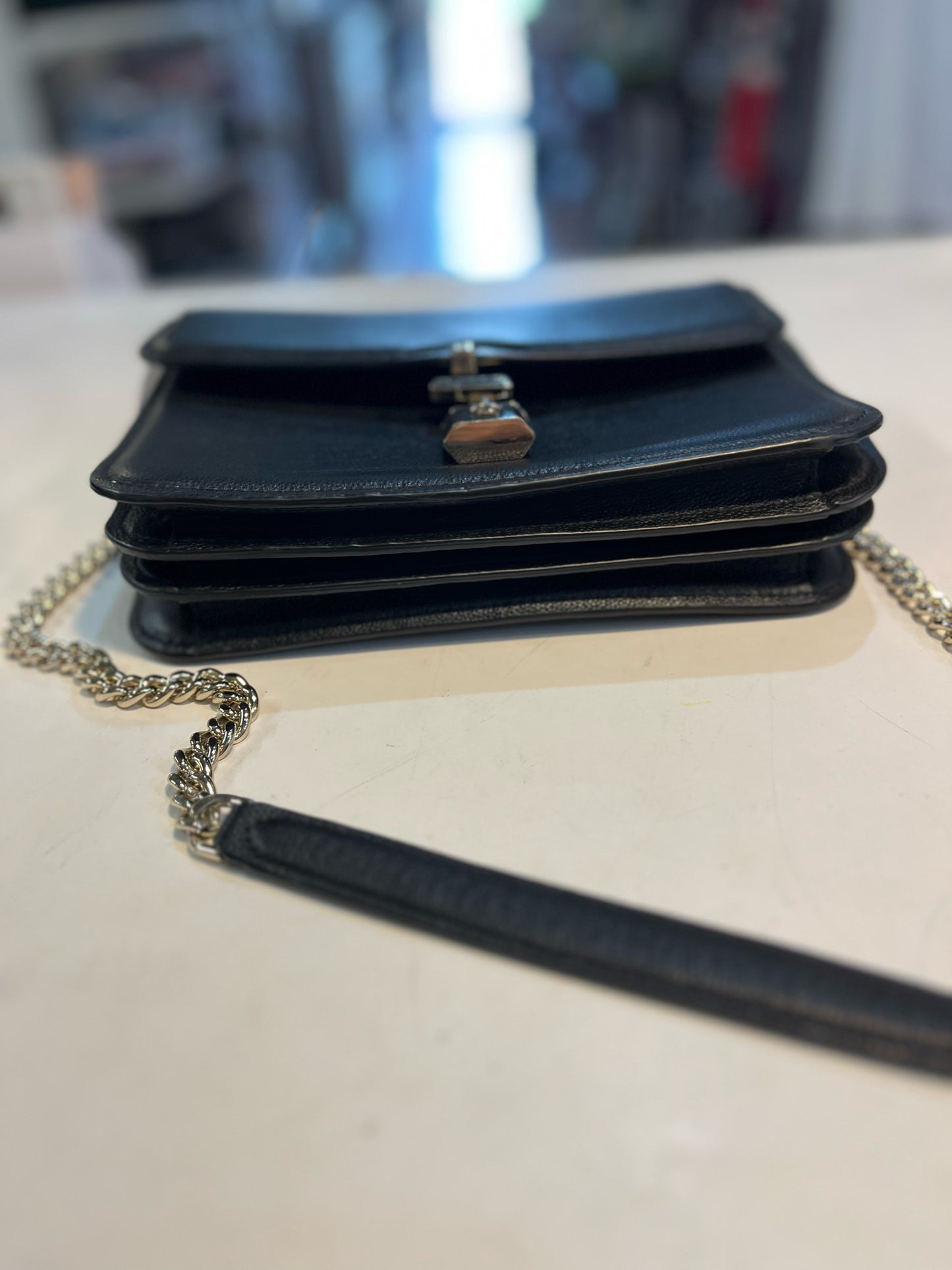 Kate Spade Black "Locket" Flap Shoulder Bag