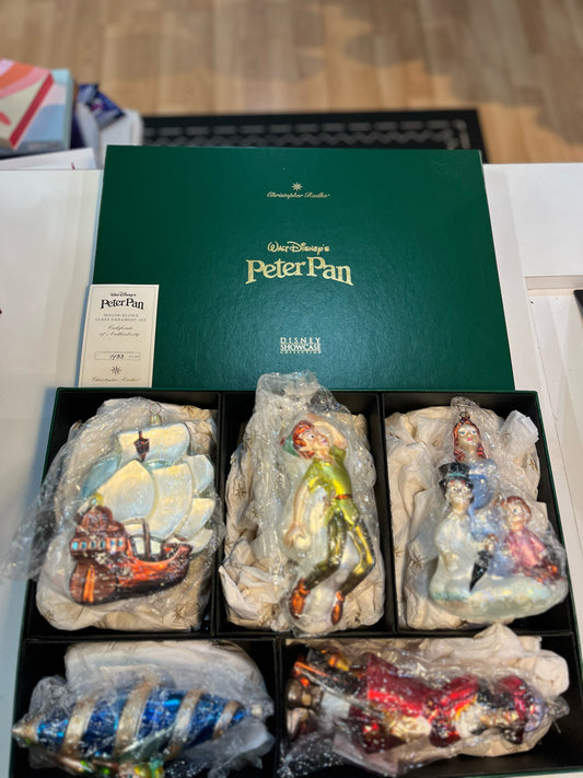 disney peter pan christopher radko ornament SET of 5 ornaments