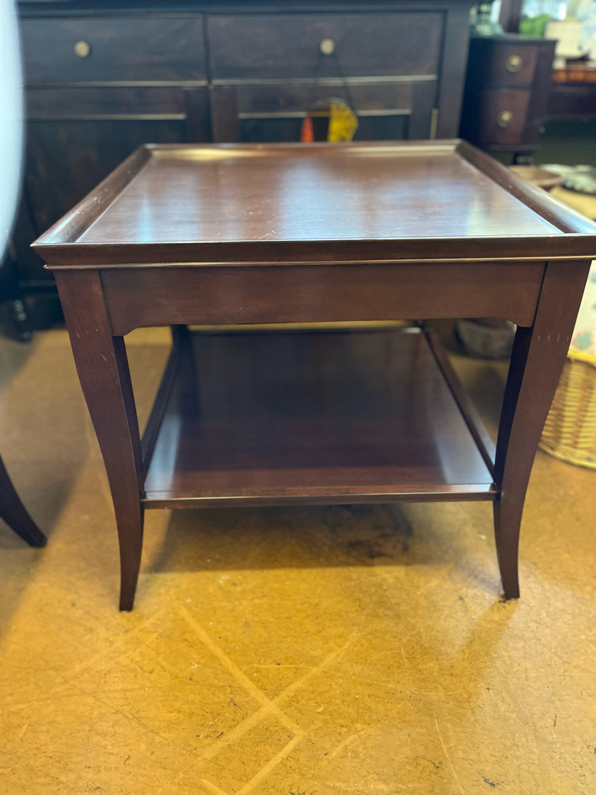 Stickley Brown Square Modern Lamp End Table