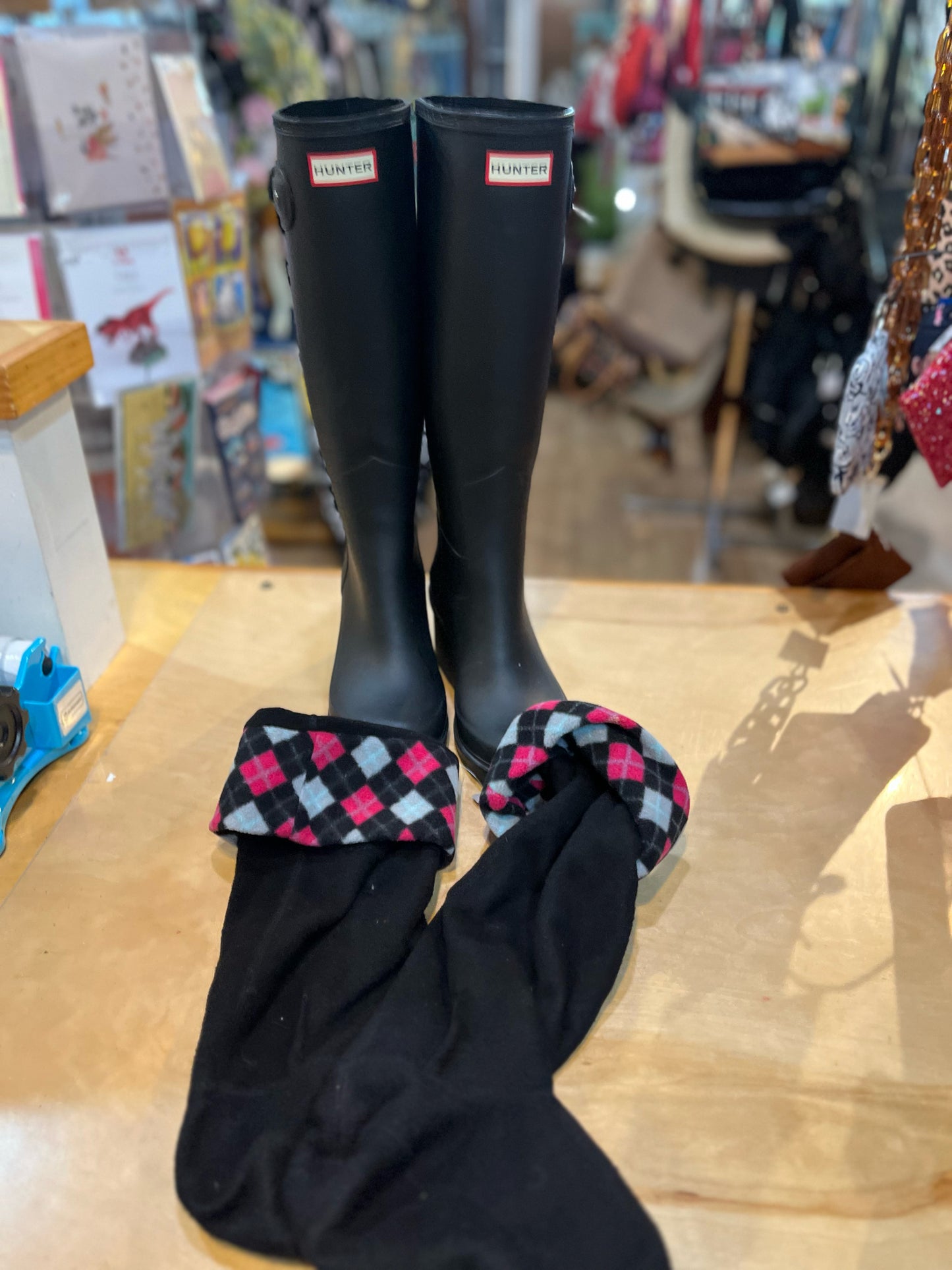 Hunter Matte Black Wedge Boots