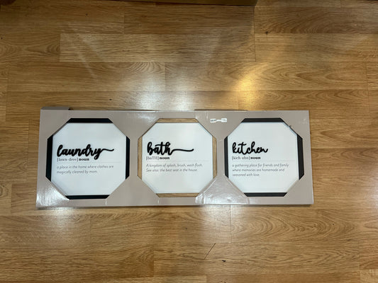 Laundry, Bath, Kitchen Wall Decoration Set