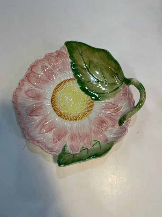 Tiffany & Co. Pink Majolica Sunflower Plate