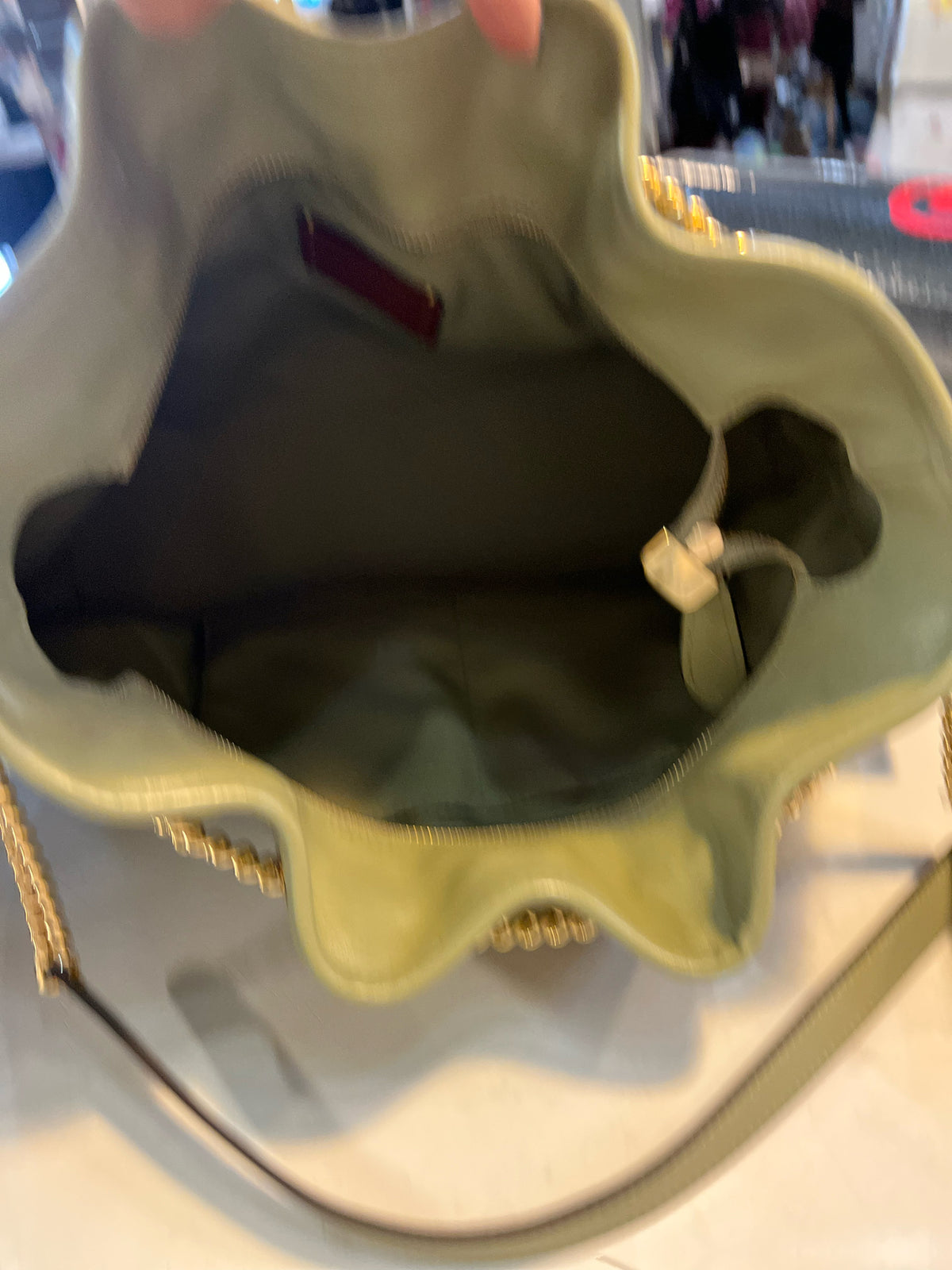 Coach Pistachio Green "Evelyn Quilting Shoulder" Handbag