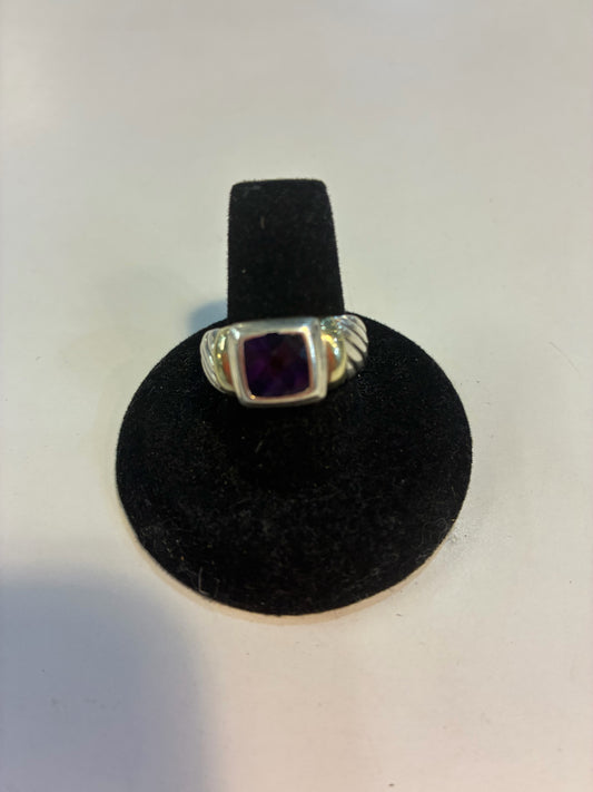David Yurman Sterling Silver & 14k Amethyst Ring