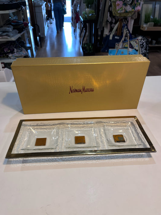 Neiman Marcus Annieglass Gold 3 Section Tray