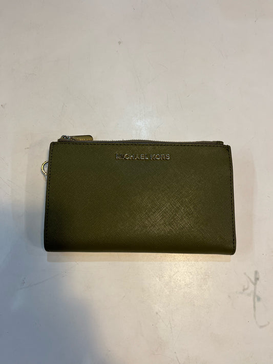 Micheal Kors Olive Green "Jet Set Travel Double-Zip" Wallet