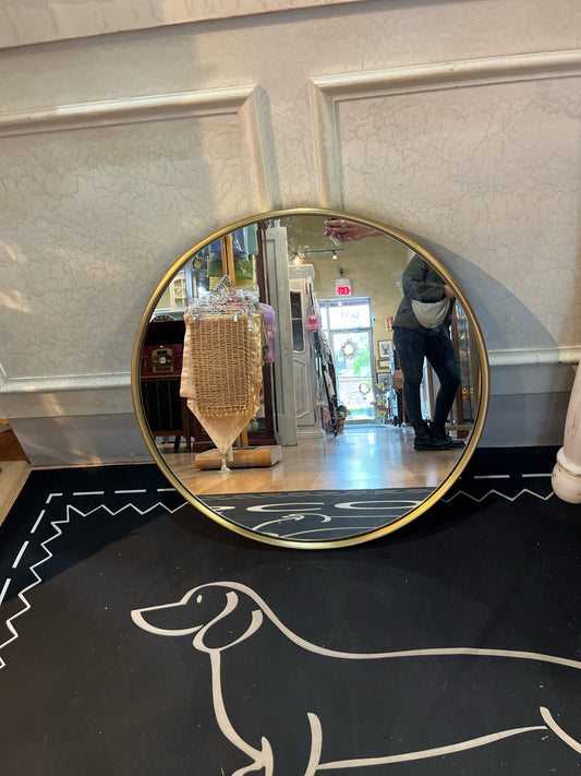 Rejuventaion Gold Round Mirror