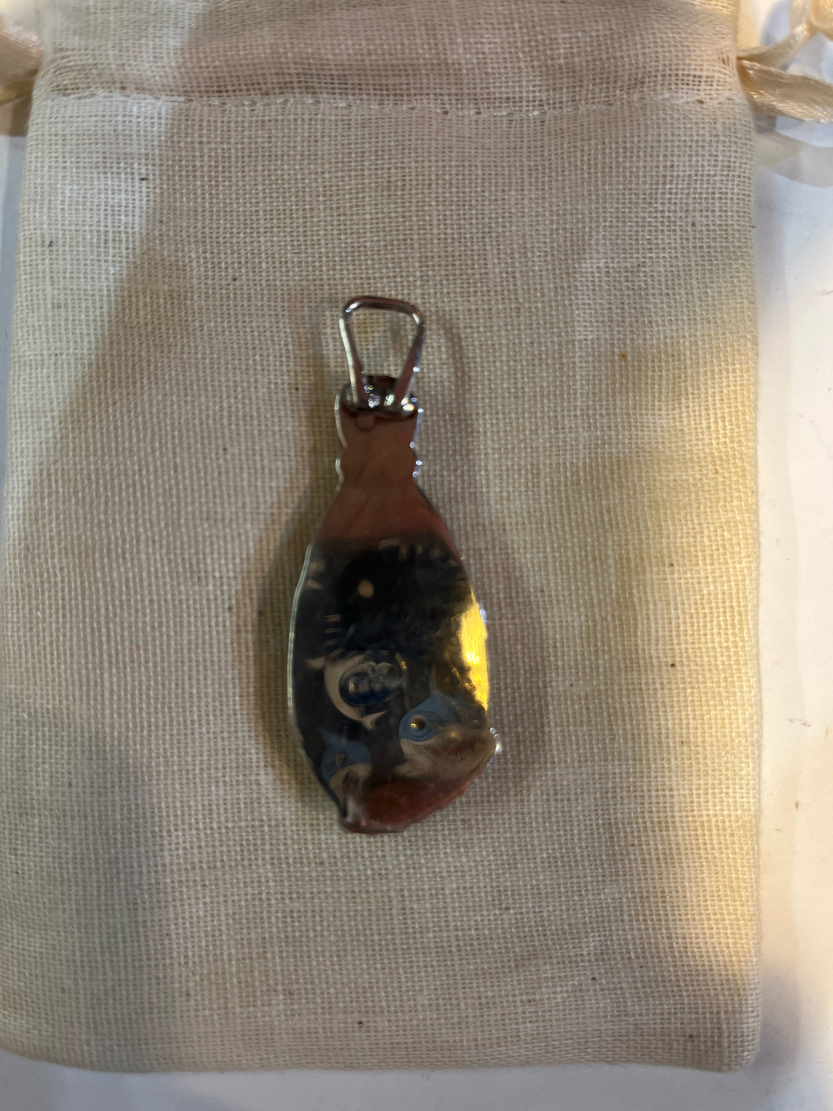 Sterling Sterling Silver Blue & Orange Stone Pendant