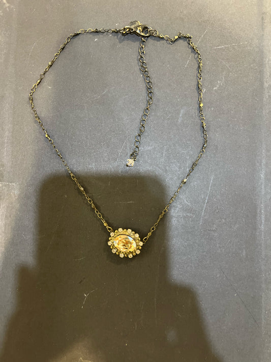 Sorrelli Pink Oval Pendant Necklace