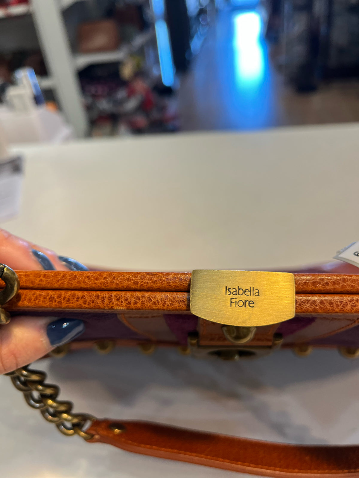 Isabell Fiore Purple Velvet Handbag