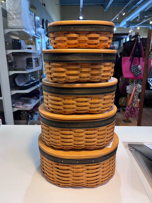 Longaberger Collector's Club Shaker Stackable Harmony Oval Basket Set