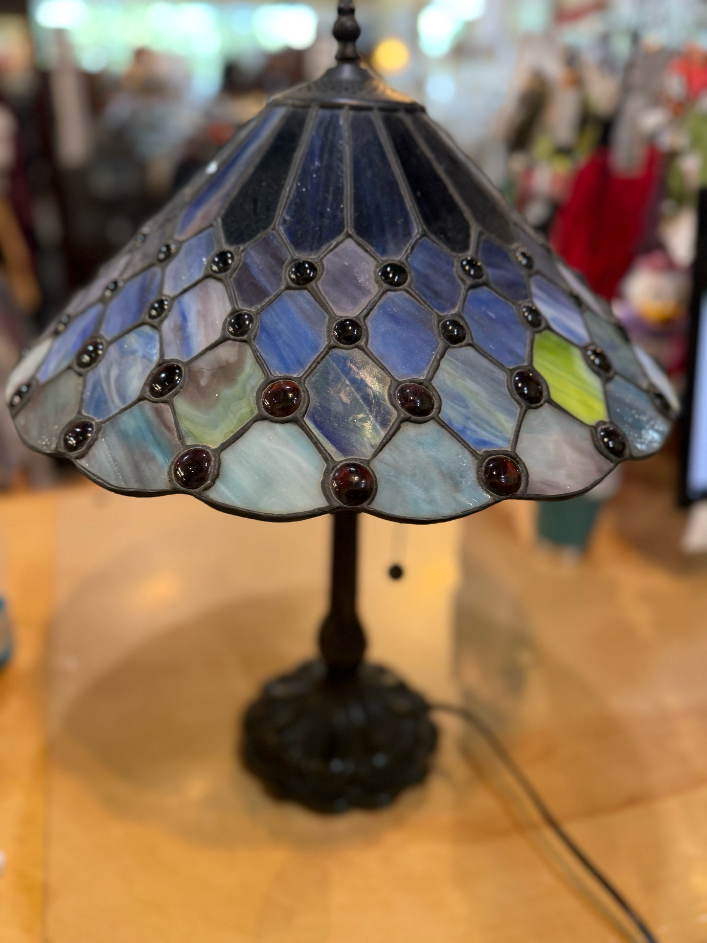 Quoizel Collectibles Blue & Purple Tiffany Lamp